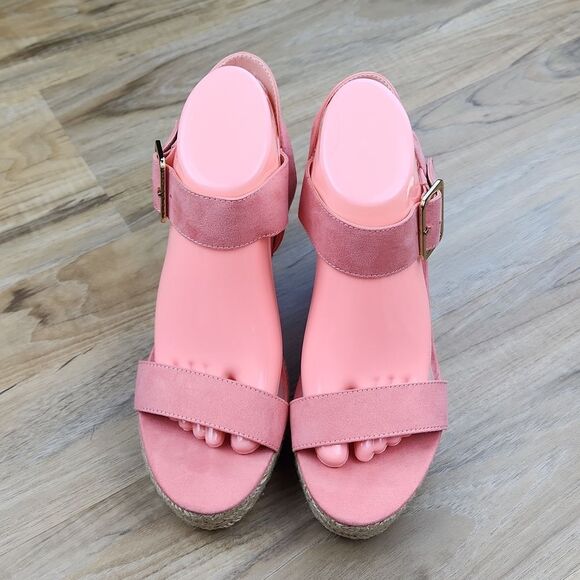 🔸️Madden Coral Vail Buckle Strap Espadrille Wedge Heels Size 8.5 - Picture 5 of 13
